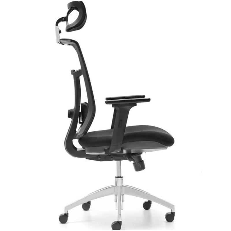 OfiElche-Sillas operativas-SILLA ANKARA CON BRAZOS REG. Y BASE ALUMINIO