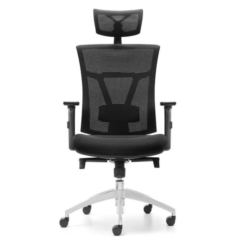 OfiElche-Sillas operativas-SILLA ANKARA CON BRAZOS REG. Y BASE ALUMINIO