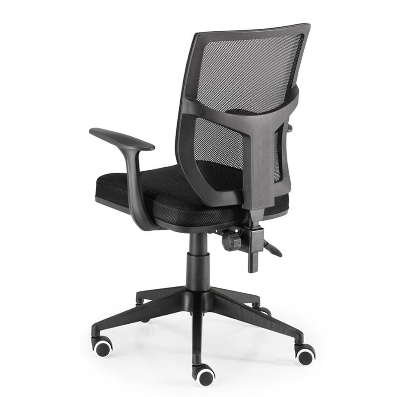 OfiElche-Sillas operativas-SILLA ROMA RESPALDO MALLA REGULABLE EN ALTURA, CON BRAZOS FIJOS