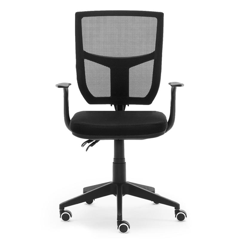 OfiElche-Sillas operativas-SILLA ROMA RESPALDO MALLA REGULABLE EN ALTURA, CON BRAZOS FIJOS