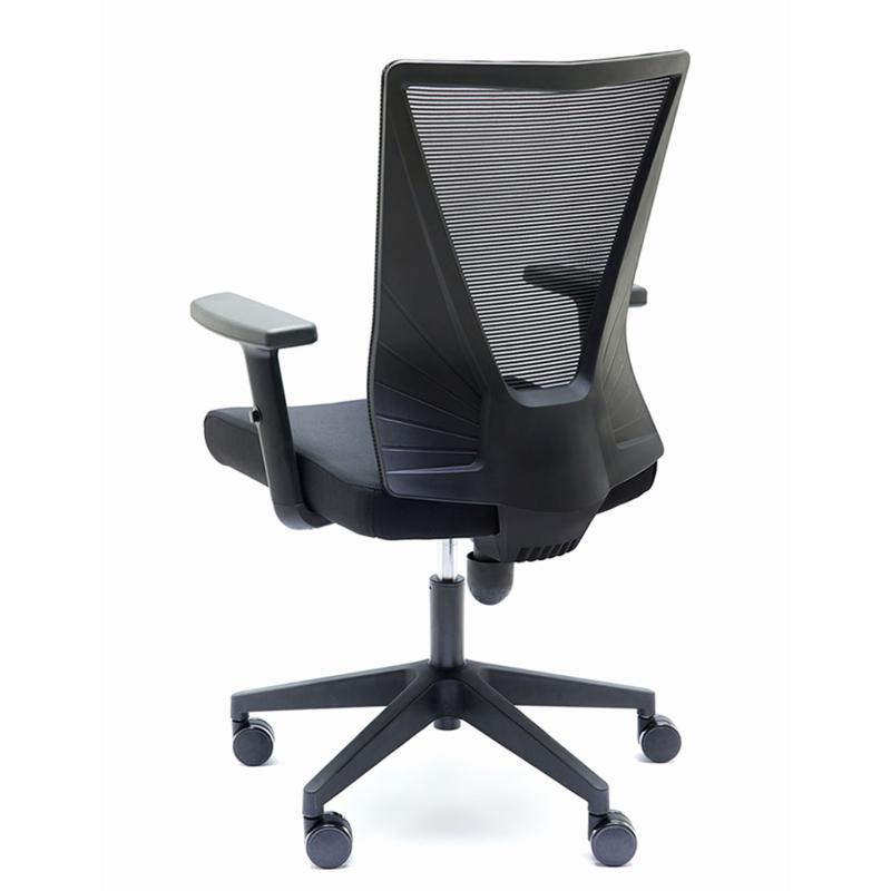 OfiElche-Sillas operativas-SILLA TIRANA NEGRO RESPALDO MALLA CON BRAZOS REGULABLES