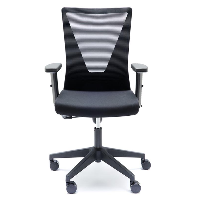 OfiElche-Sillas operativas-SILLA TIRANA NEGRO RESPALDO MALLA CON BRAZOS REGULABLES