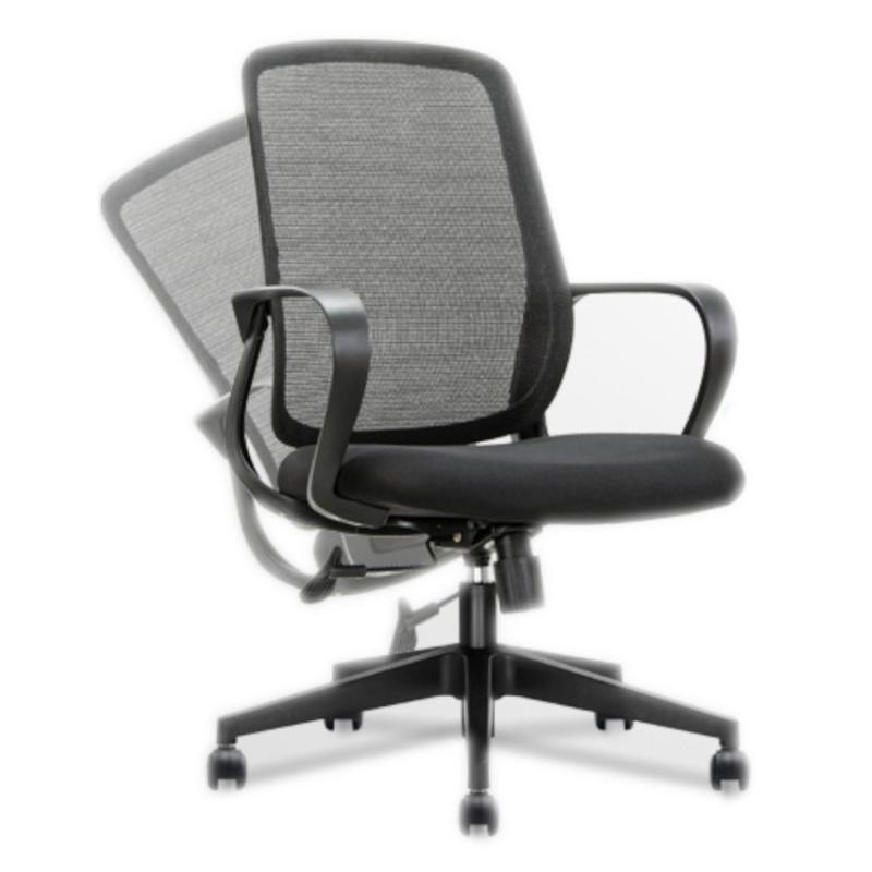 OfiElche-Sillas operativas-SILLA CIRCLE RESPALDO MALLA CON BRAZOS FIJOS