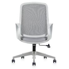 OfiElche-Sillas operativas-SILLA CIRCLE GRIS RESPALDO MALLA CON BRAZOS FIJOS