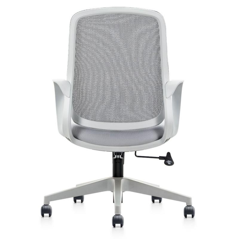 OfiElche-Sillas operativas-SILLA CIRCLE GRIS RESPALDO MALLA CON BRAZOS FIJOS