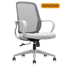 OfiElche-Sillas operativas-SILLA CIRCLE GRIS RESPALDO MALLA CON BRAZOS FIJOS