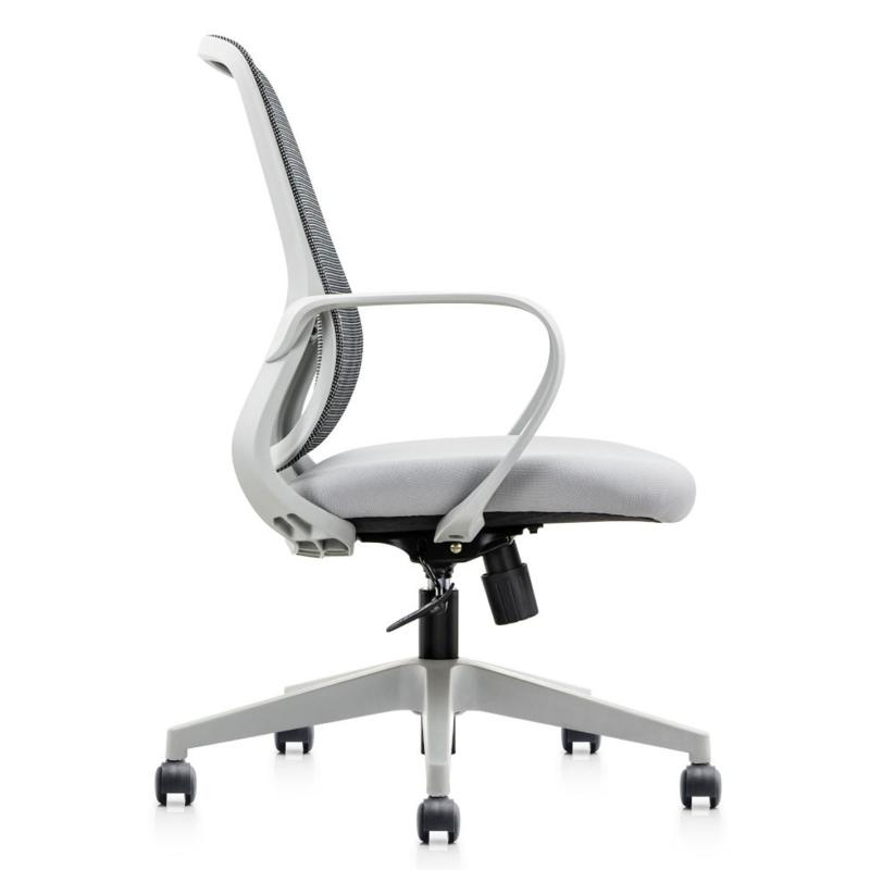 OfiElche-Sillas operativas-SILLA CIRCLE GRIS RESPALDO MALLA CON BRAZOS FIJOS