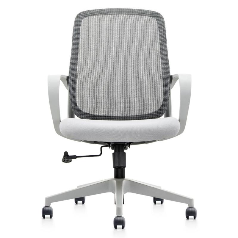 OfiElche-Sillas operativas-SILLA CIRCLE GRIS RESPALDO MALLA CON BRAZOS FIJOS