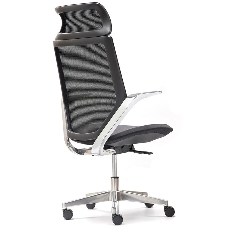 OfiElche-Sillones de direccion-SILLON TOKIO CROMADO CON BRAZOS FIJOS Y CABEZAL