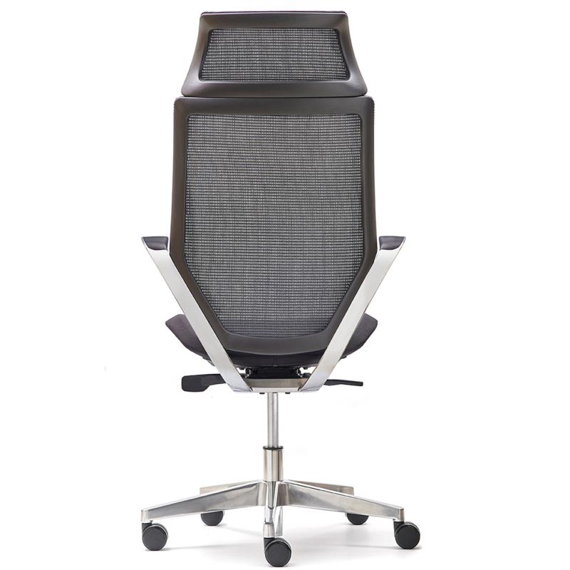 OfiElche-Sillones de direccion-SILLON TOKIO CROMADO CON BRAZOS FIJOS Y CABEZAL