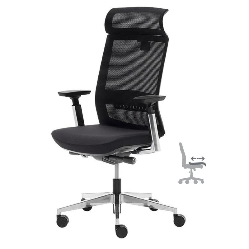 OfiElche-Sillones de direccion-SILLON TORONTO MALLA SYNCRO CON CABECERO Y DESPLAZAMIENTO DE ASIENTO