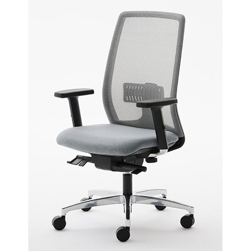 OfiElche-Sillas operativas-SILLA NEW LIGHT RESPALDO MALLA BRAZOS REGULABLES 2D