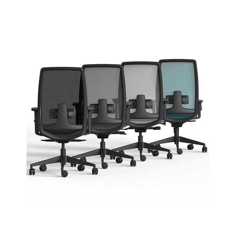 OfiElche-Sillas operativas-SILLA NEW LIGHT RESPALDO MALLA BRAZOS REGULABLES 2D