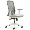 OfiElche-Sillas operativas-SILLA LYON BLANCA CON BRAZOS REG. SOPORTE LUMBAR BIZONA