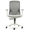 OfiElche-Sillas operativas-SILLA LYON BLANCA CON BRAZOS REG. SOPORTE LUMBAR BIZONA