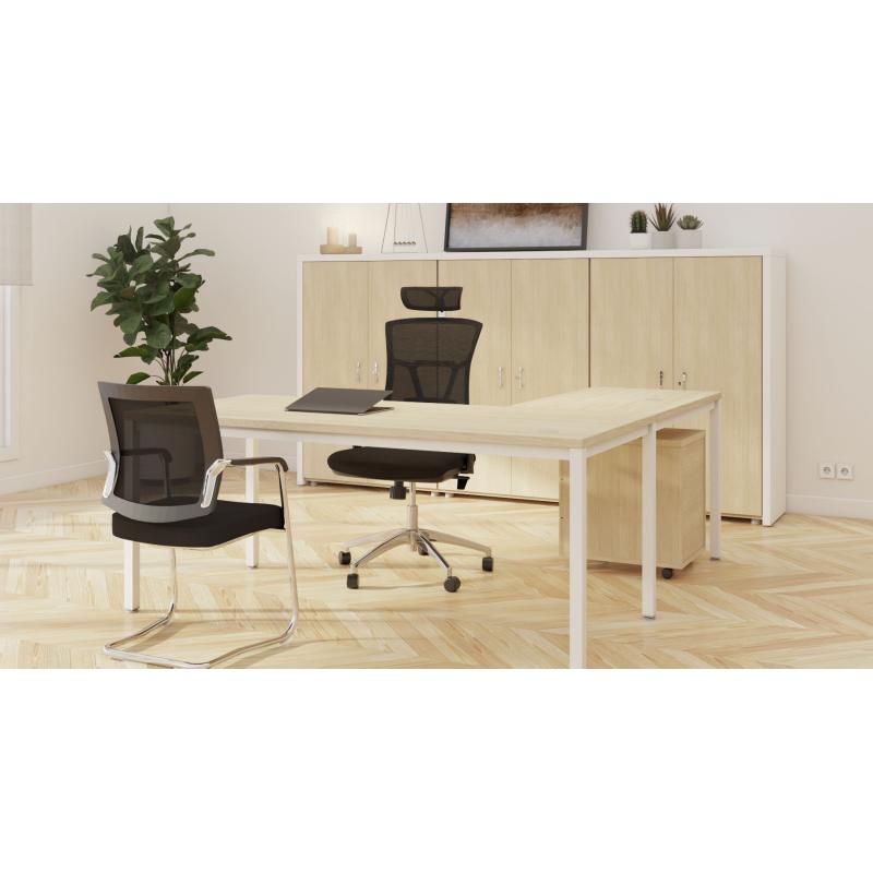 OfiElche-MESAS OPERATIVAS-MESA EURO 5100 FONDO 80Cm. CON PASACABLES